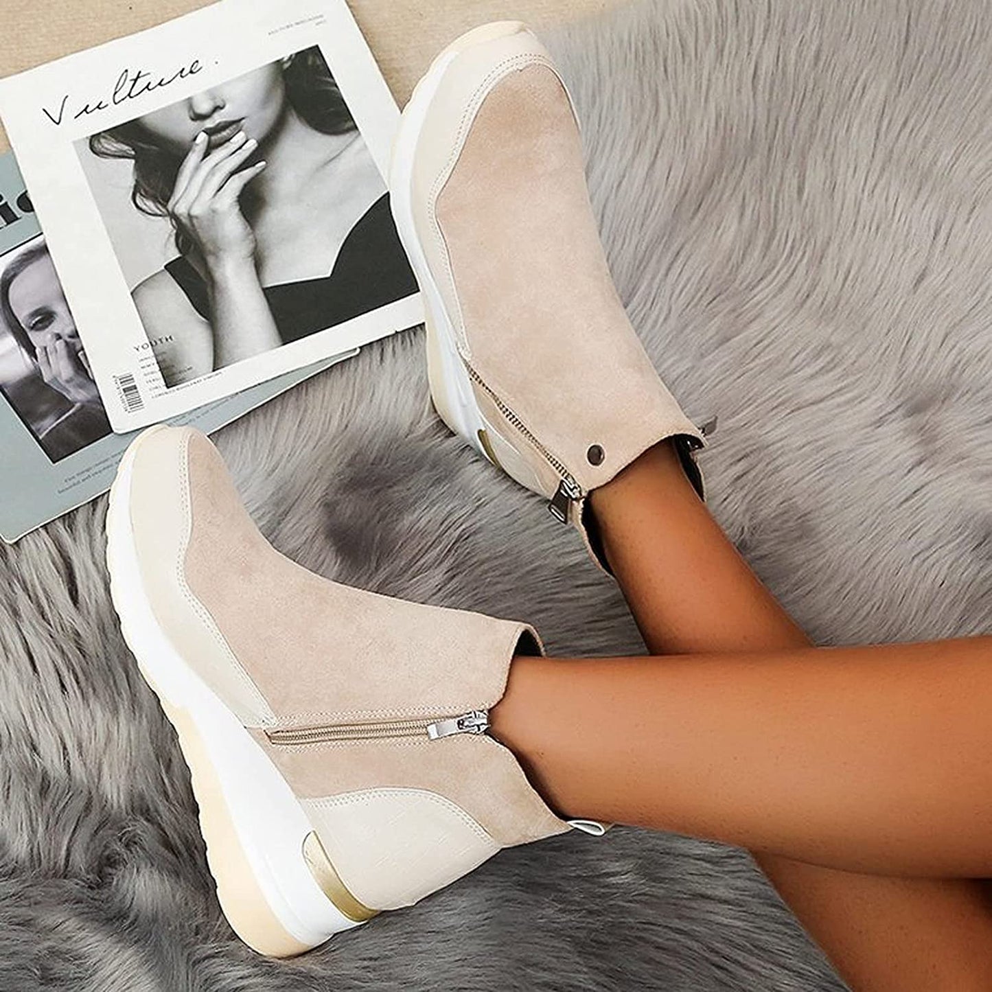 Dames enkellaarsjes – Sportieve winterboots met zachte voering