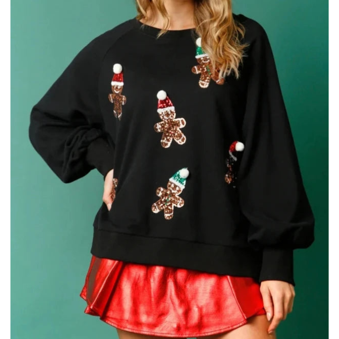 Dames Kerstsweater – Wintertrui met Gingerbread Print