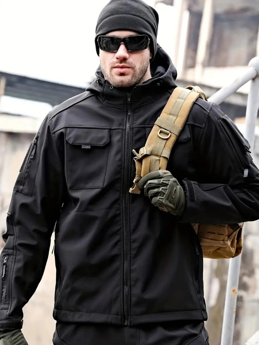 Heren Tactical Outdoor Jas – Functionele Jas met Capuchon en Zakken