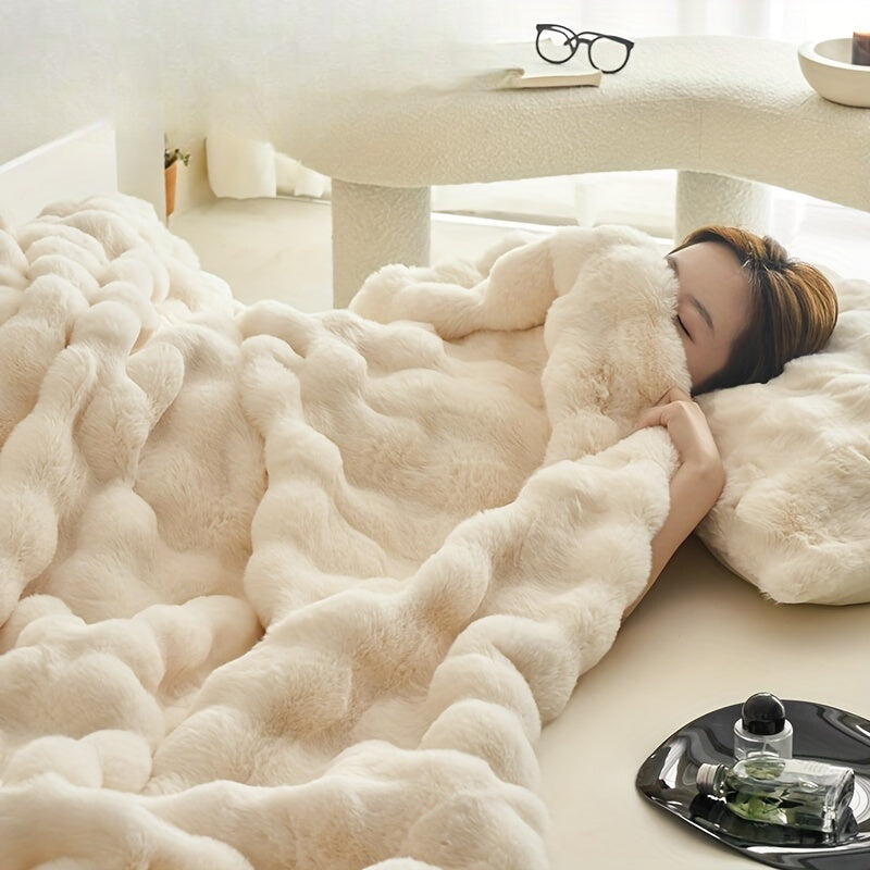 Pluizige luxe deken – Warme en stijlvolle plaid voor elk seizoen