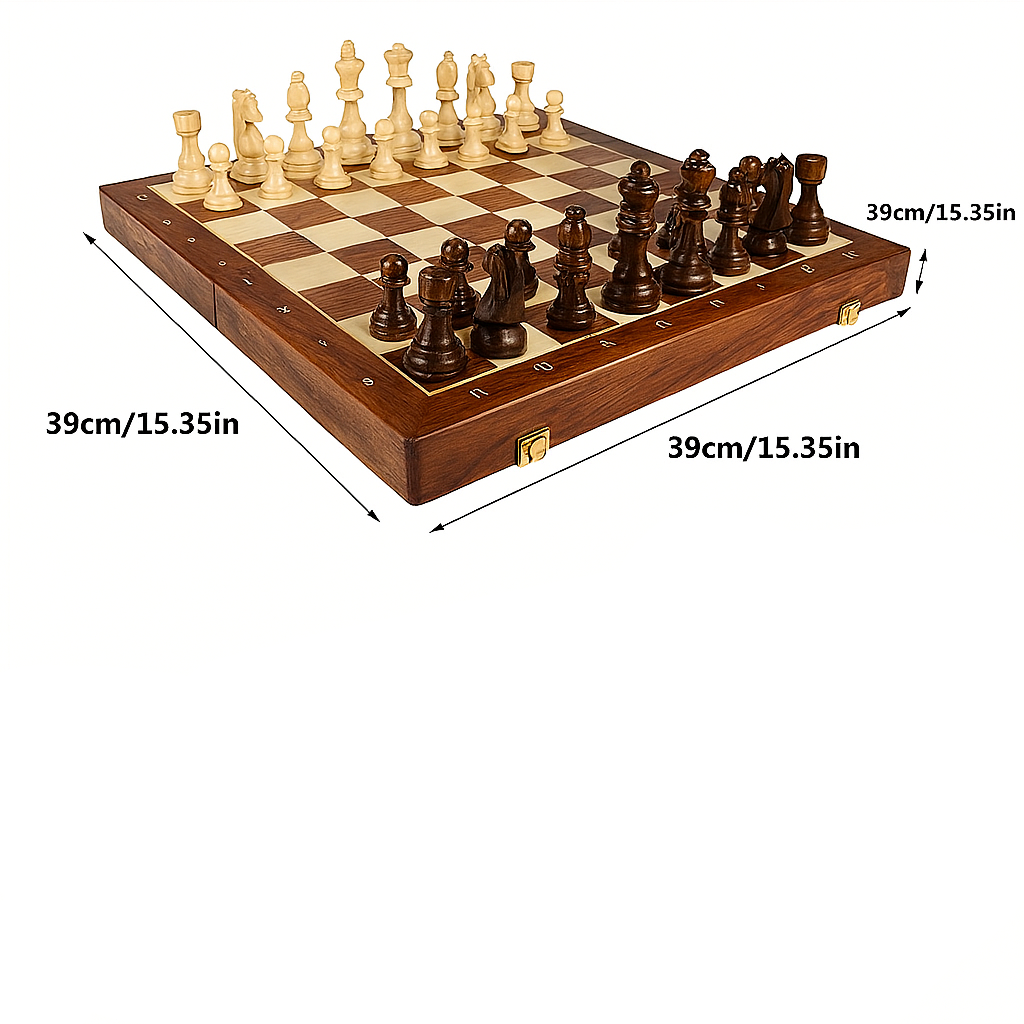 Houten Schaakspel met Opbergkist – Luxe Handgemaakte Schaakset