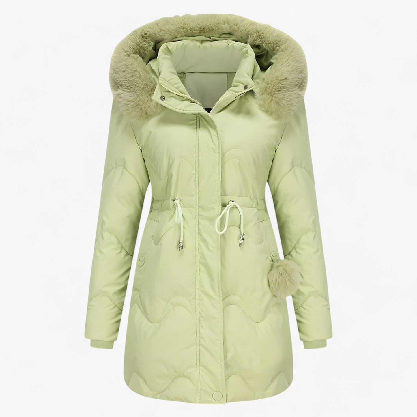 Dames Winterjas – Elegante Warme Jas met Bontkraag en Capuchon