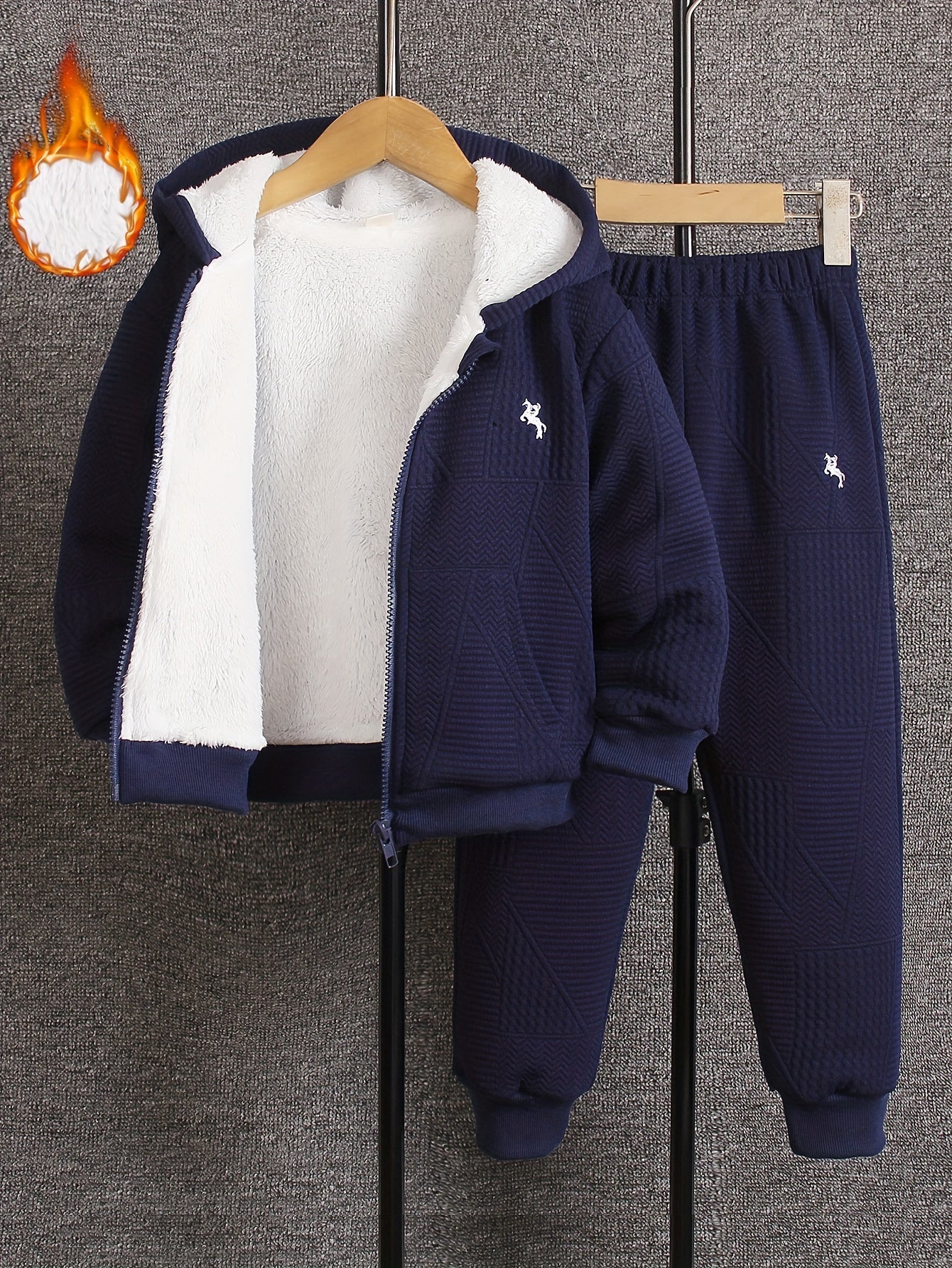 Jongens Fleece Hoodie Set – 2-delig Navy Pak met Hoodie en Broek