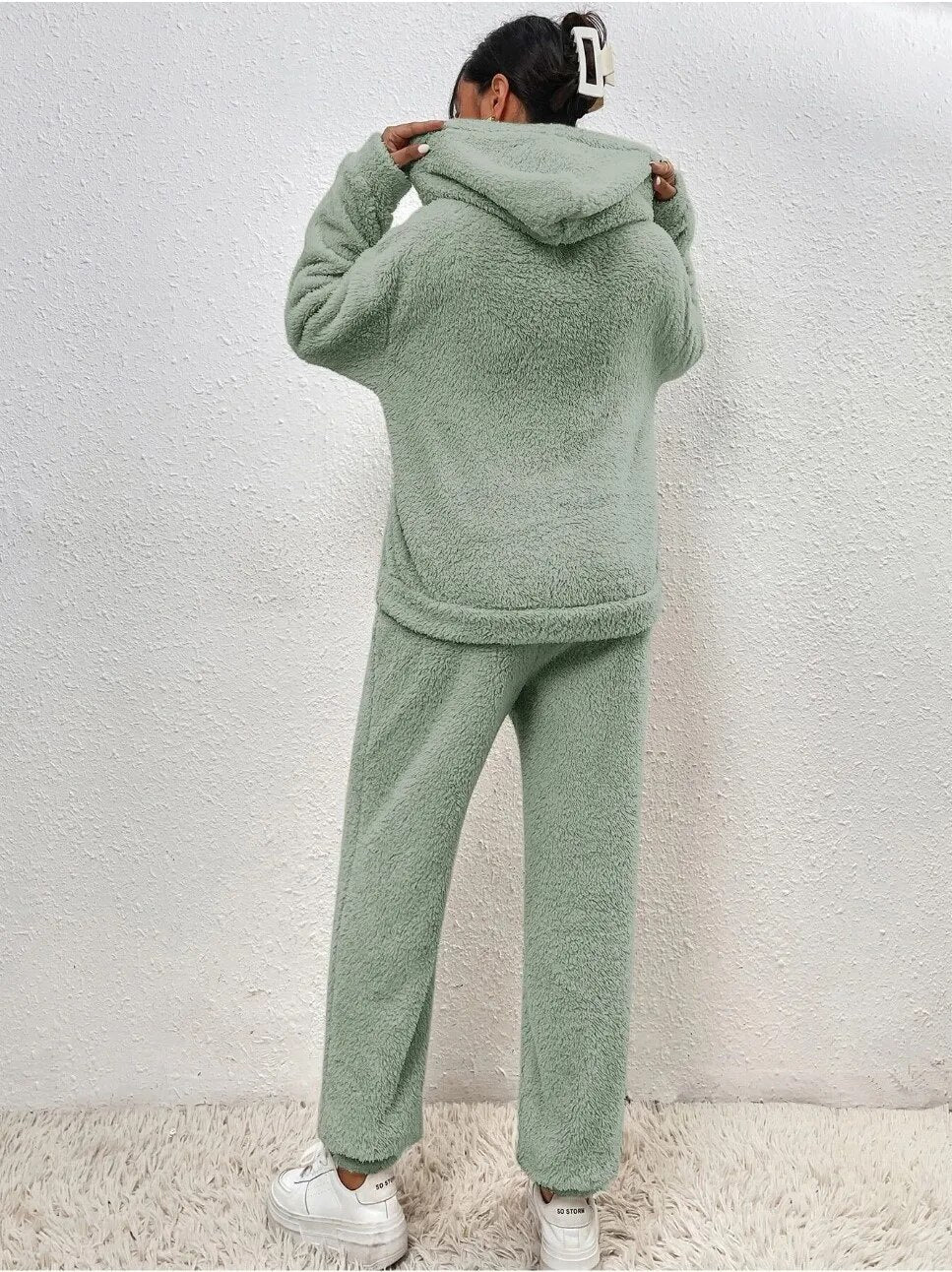 Dames Fleece Loungewear Set – Zachte Hoodie & Broek voor de Winter