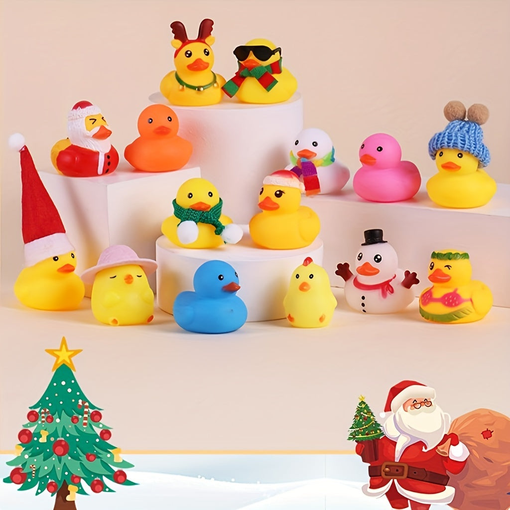 Kerst Eendjes Adventskalender – 24 Mini Rubber Eend Figuren