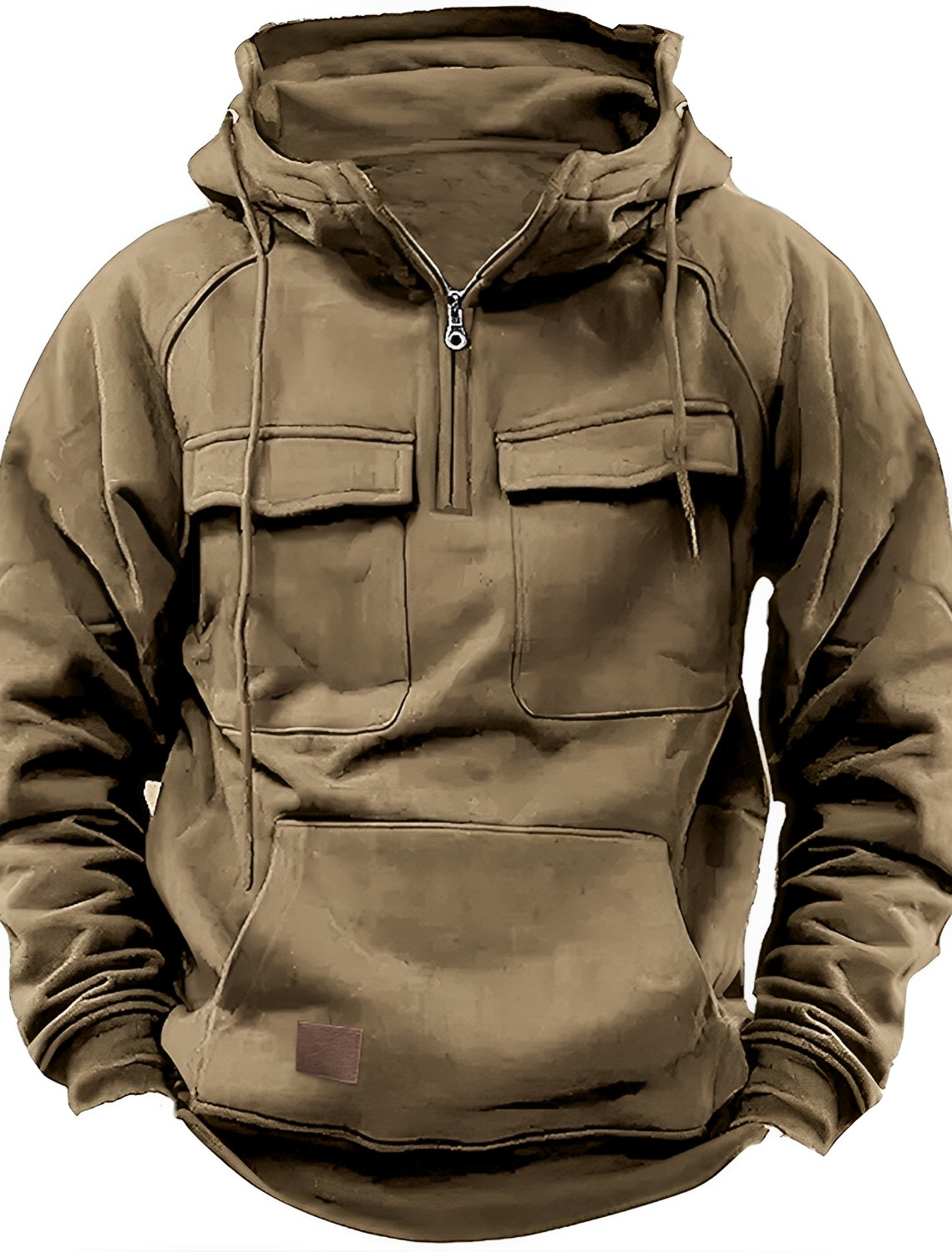Tactische Heren Hoodie – Comfortabele Streetwear met Kwart Rits