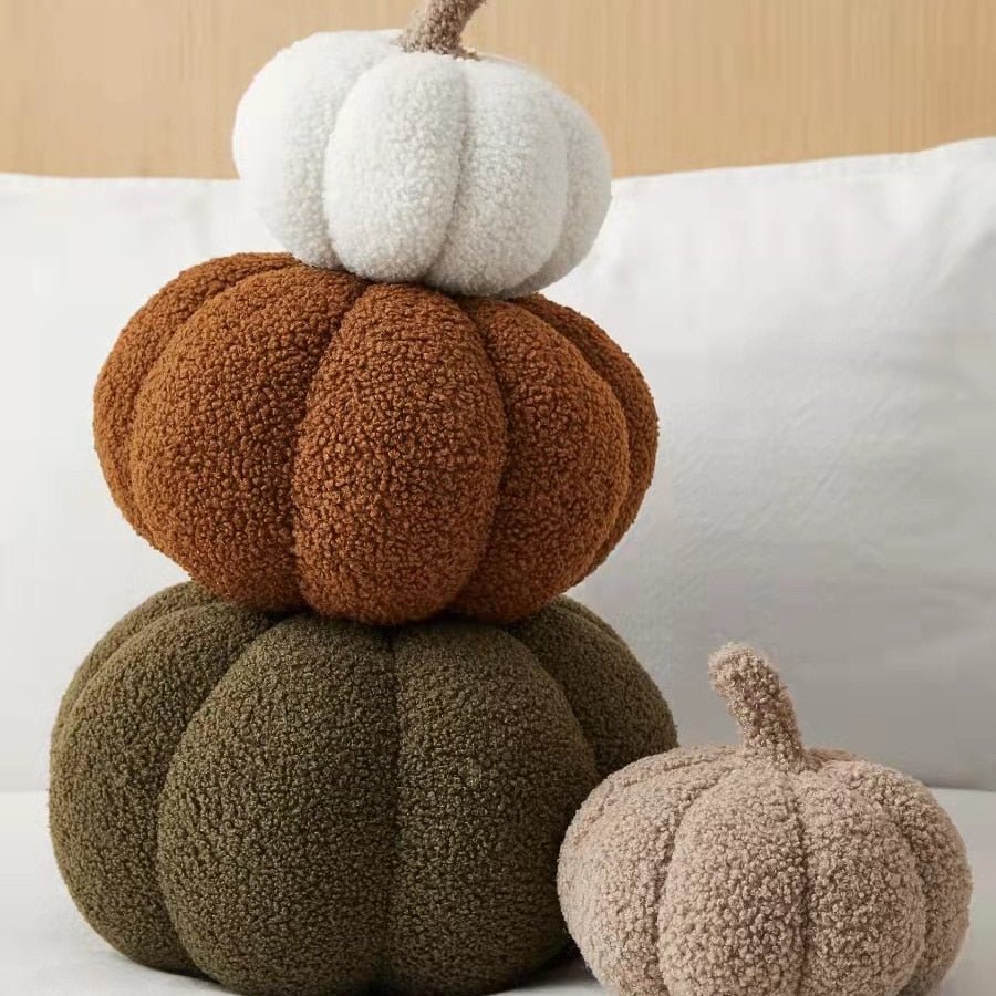 Pluche Pompoen Kussen – Zacht Decoratief Herfstkussen voor Halloween