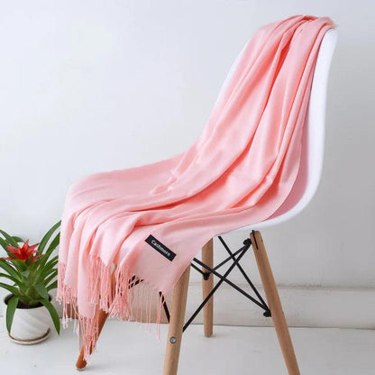 Elegante Dames Sjaal – Zachte Winter Sjaal met Franjes