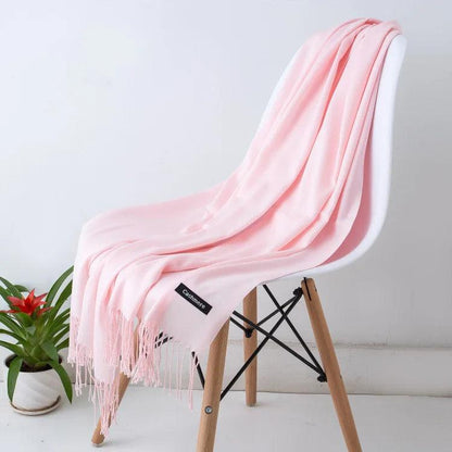 Elegante Dames Sjaal – Zachte Winter Sjaal met Franjes