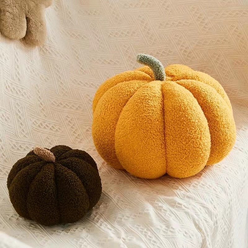 Pluche Pompoen Kussen – Zacht Decoratief Herfstkussen voor Halloween