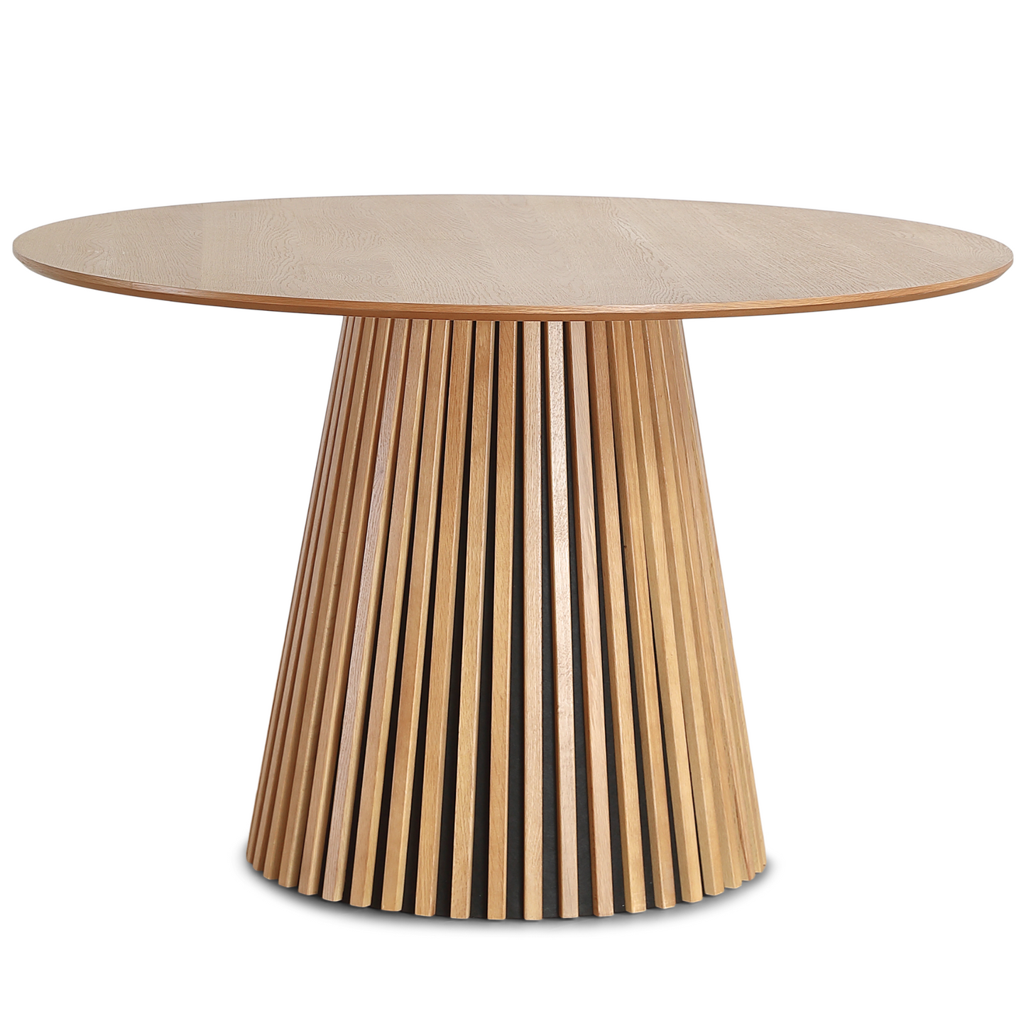 Lewis - Rond Lamellen Eettafel in Eikenfineer Ø120