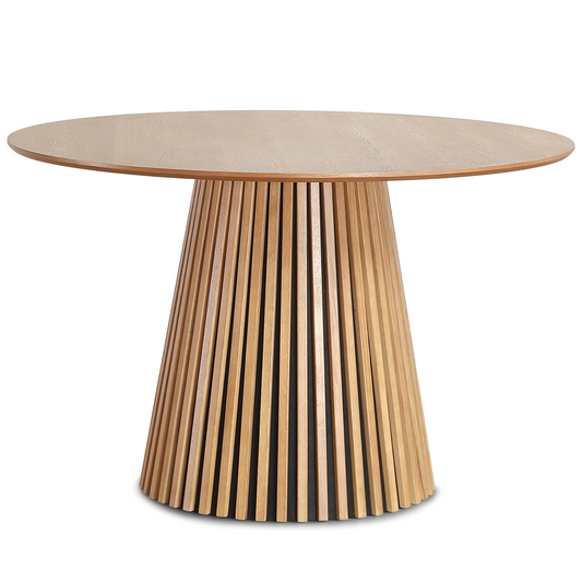 Lewis - Rond Lamellen Eettafel in Eikenfineer Ø120