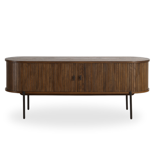 Florence jaloezie tv-meubel met lamellen in gerookt eiken 138x40x55 cm