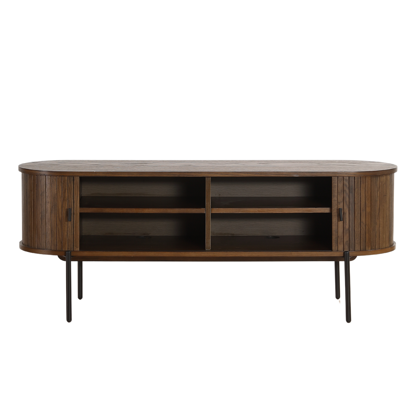 Florence jaloezie tv-meubel met lamellen in gerookt eiken 138x40x55 cm