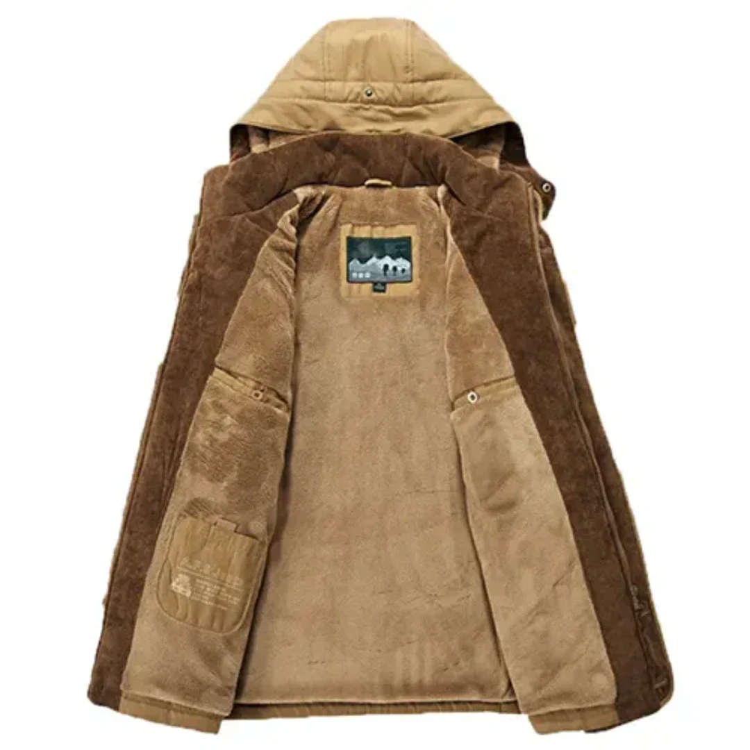 Heren winterjas met capuchon – Warme parka met zachte voering
