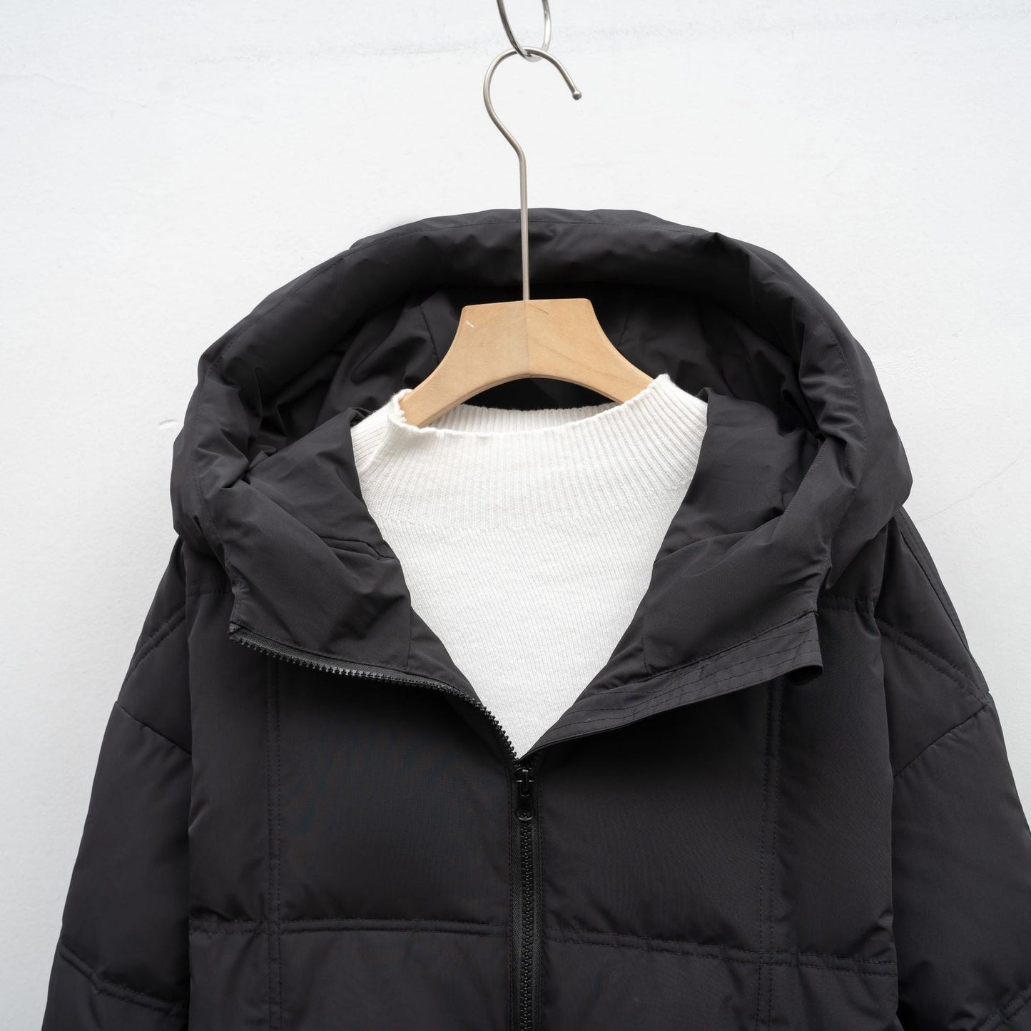 Dames Lange Gewatteerde Jas – Warme Winterjas met Capuchon