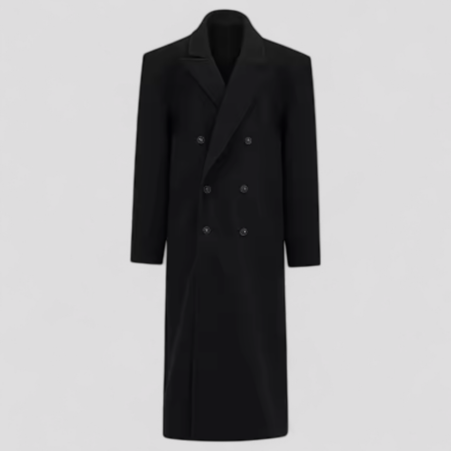 Lange Damesmantel – Tijdloze Elegantie met Dubbele Sluiting