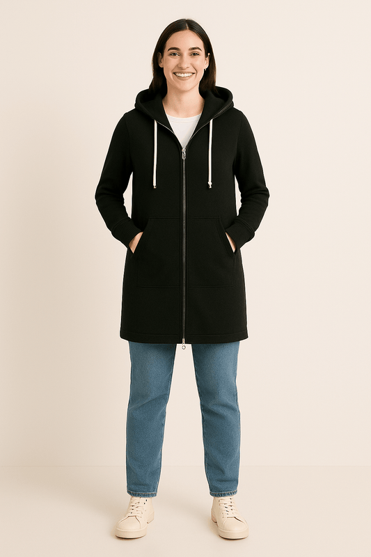 Knielange Hoodie voor Extra Comfort en Stijl