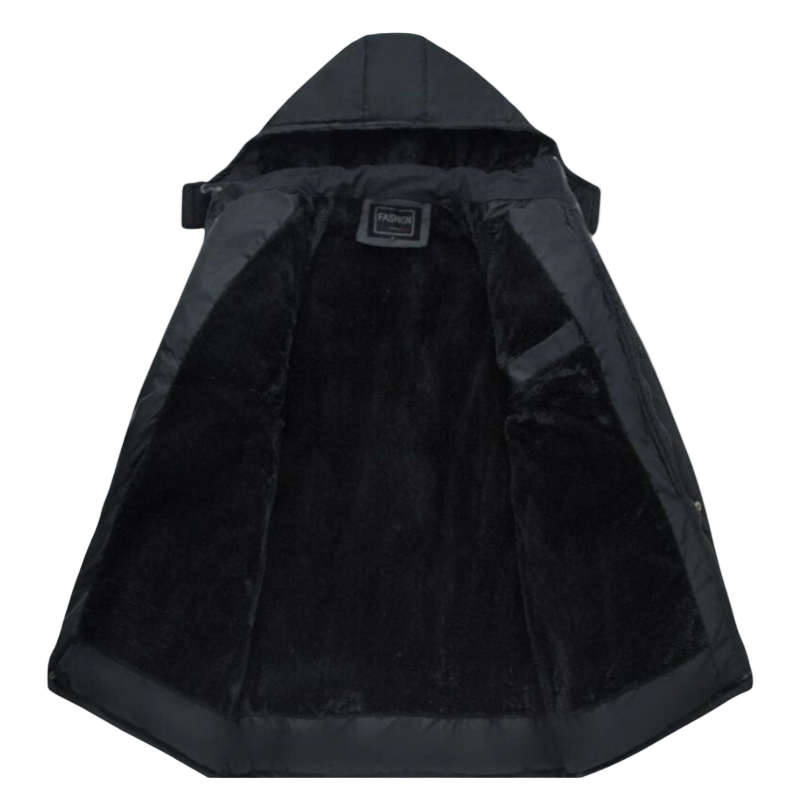 Heren Gewatteerde Winterjas – Warme Jas met Afneembare Capuchon