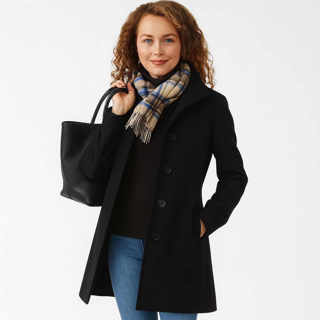 Dames Lange Jas – Klassiek, Elegant & Comfortabel Ontwerp