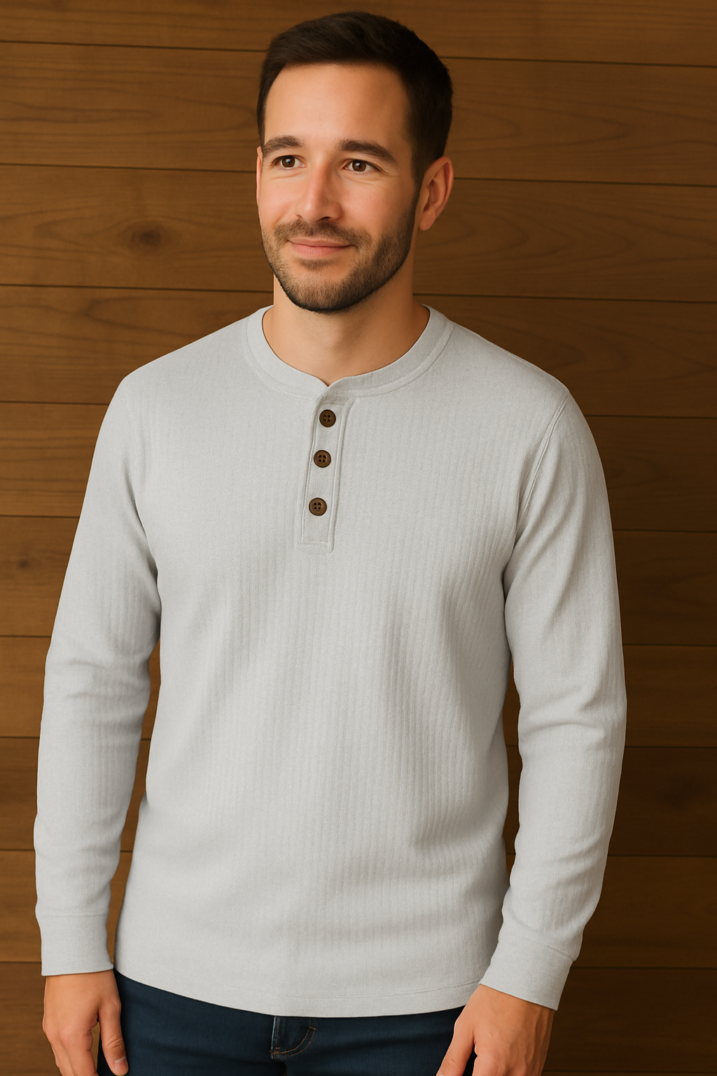 Henley Shirt met Wafelstructuur | Comfortabel Katoen | Casual Herenmode
