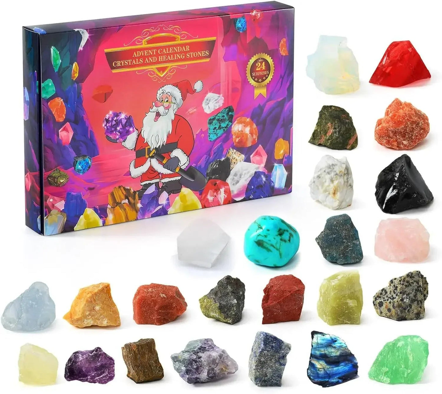 Kristallen Adventskalender – 24 Dagen Mini Stenen & Edelsteenverrassingen