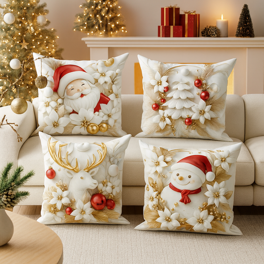 Kerst Kussenhoes – Decoratieve Winter Hoes met Feestelijke Prints