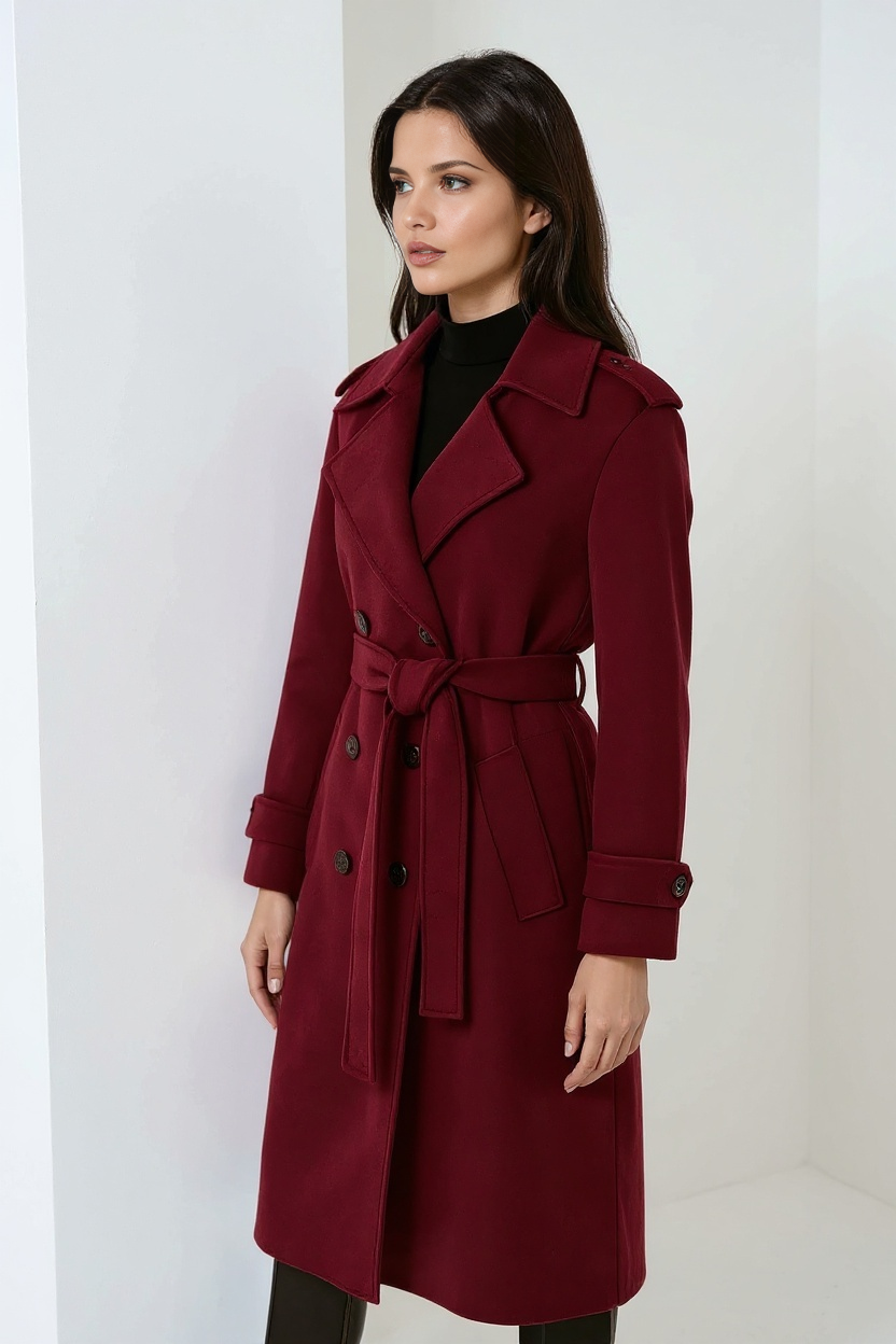 Dames Trenchcoat – Elegante Lange Jas met Ceintuur en Klassieke Snit