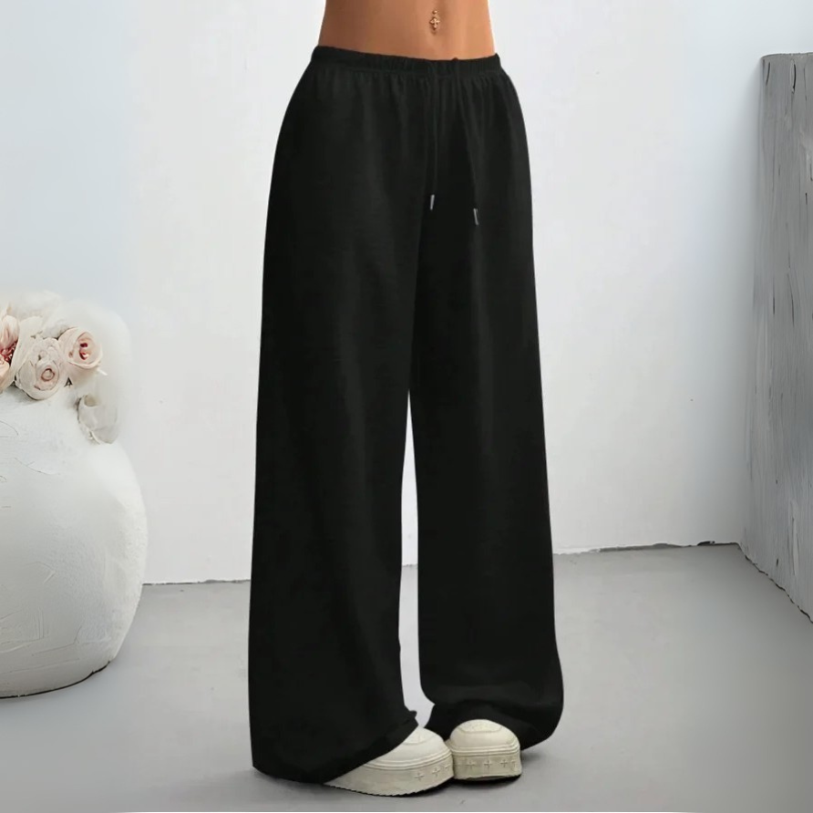 Dames Loungebroek – Comfortabele Broek met Wijde Pijpen en Elastische Taille