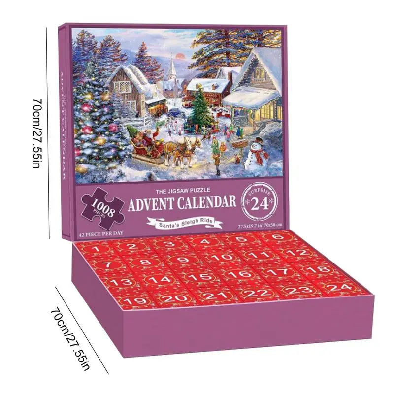 Puzzel Adventskalender – 24 Dagen Kerstpuzzel met 1000 Stukjes