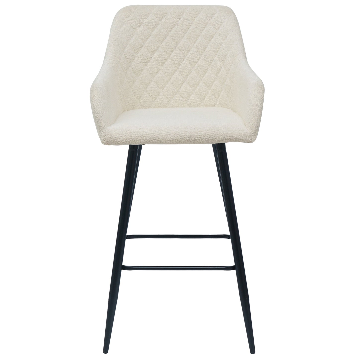Carlo barkruk - witte bouclé met armleuning 65 cm
