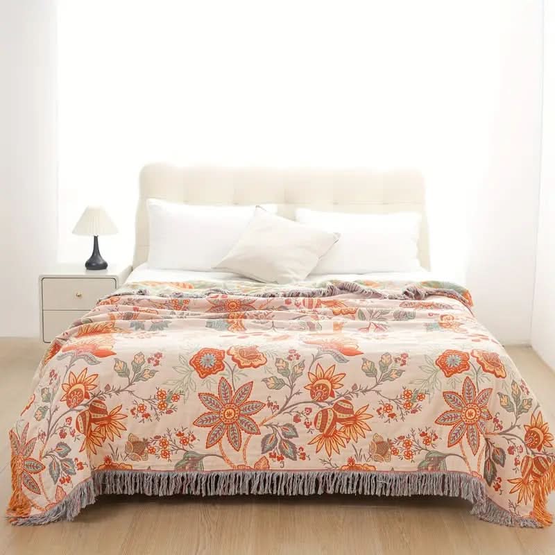 Bohemian Woonsprei met Print – Lichtgewicht Dekensprei voor Bed & Bank
