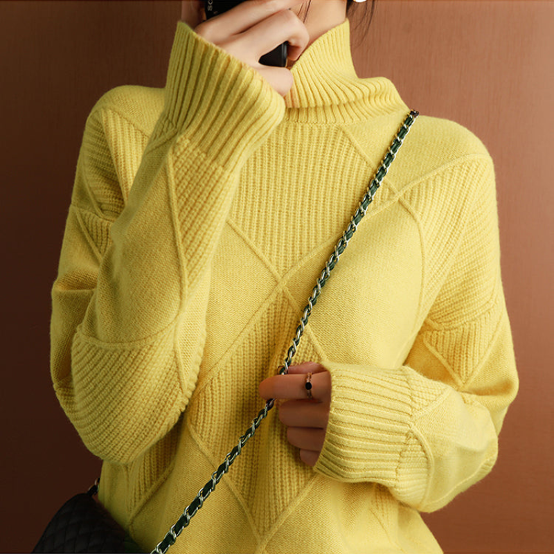 Luxe Dames Coltrui – Zacht, Warm en Elegant met Hoge Kraag