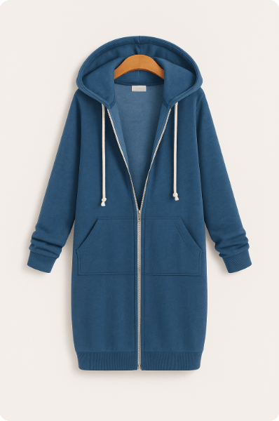 Knielange Hoodie voor Extra Comfort en Stijl