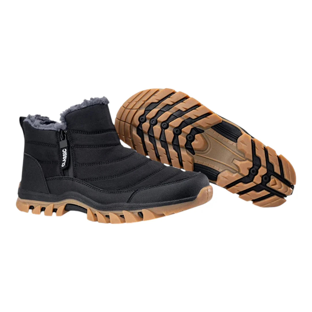 Heren Winter Outdoor Laarzen – Warme Antislip Enkelboots met Rits