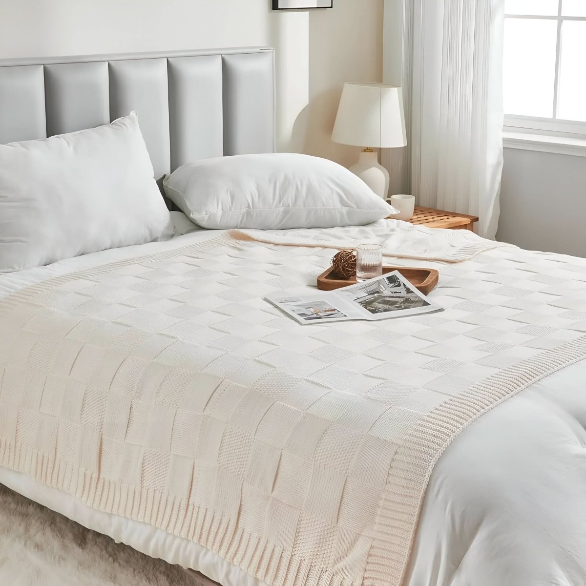 Gebreide Pluche Woondeken – Zachte Luxe Deken voor Bank & Slaapkamer