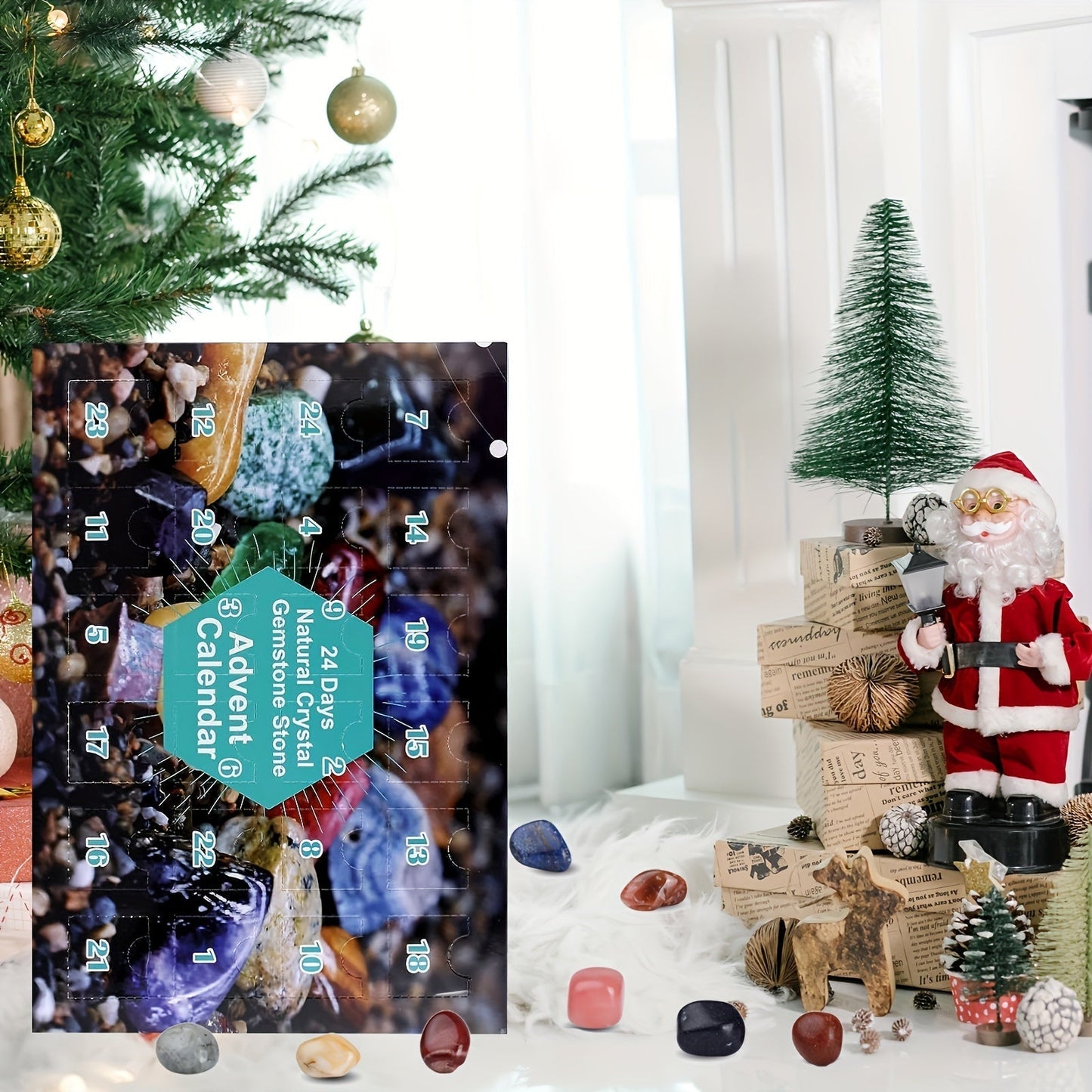 Kristallen Adventskalender – 24 Dagen Natuurlijke Edelstenen Cadeau