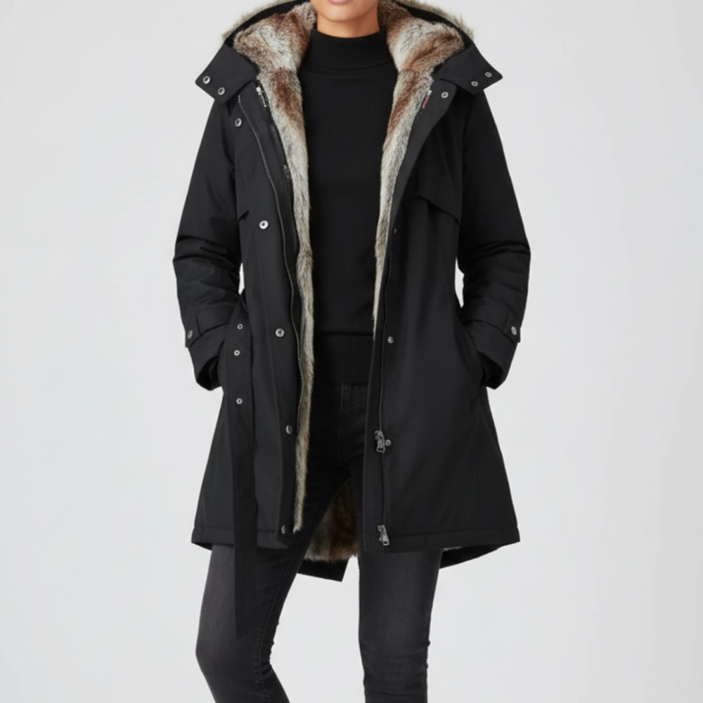Dames Lange Parka Jas – Warme Winterjas met Zachte Voering