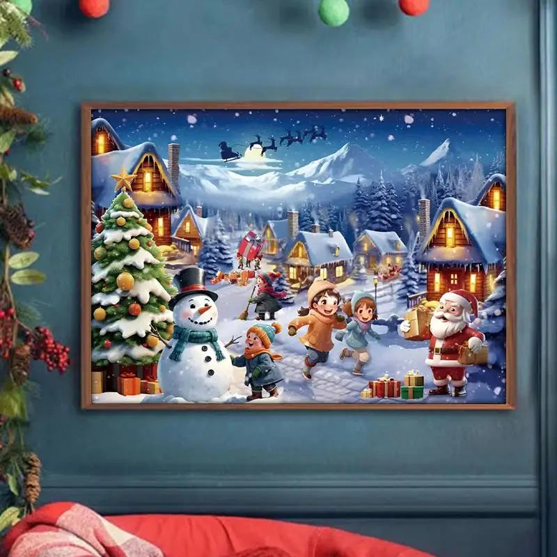 Kerst Puzzel Adventskalender – 1008-Delige Winterdorp Editie