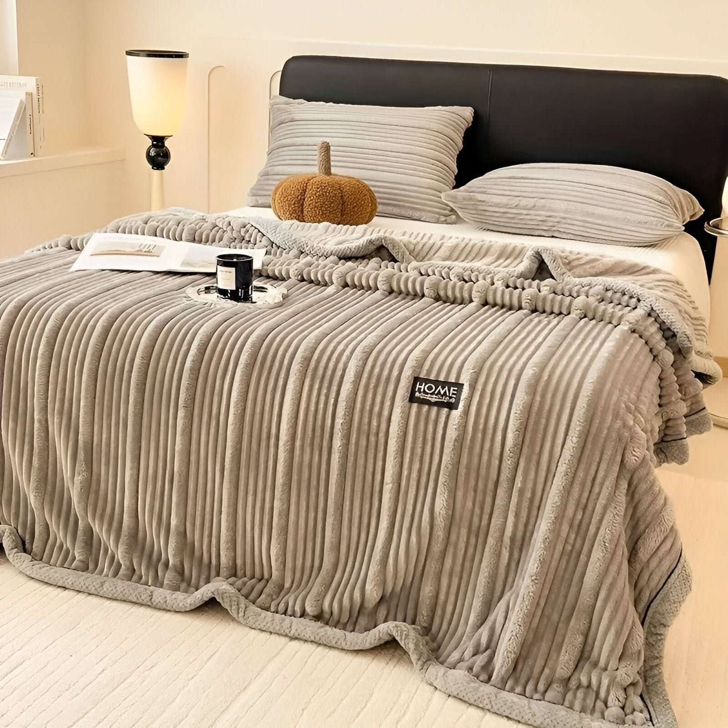 Zachte Rib Pluche Deken – Luxe Warm Woondeken voor Bed & Bank