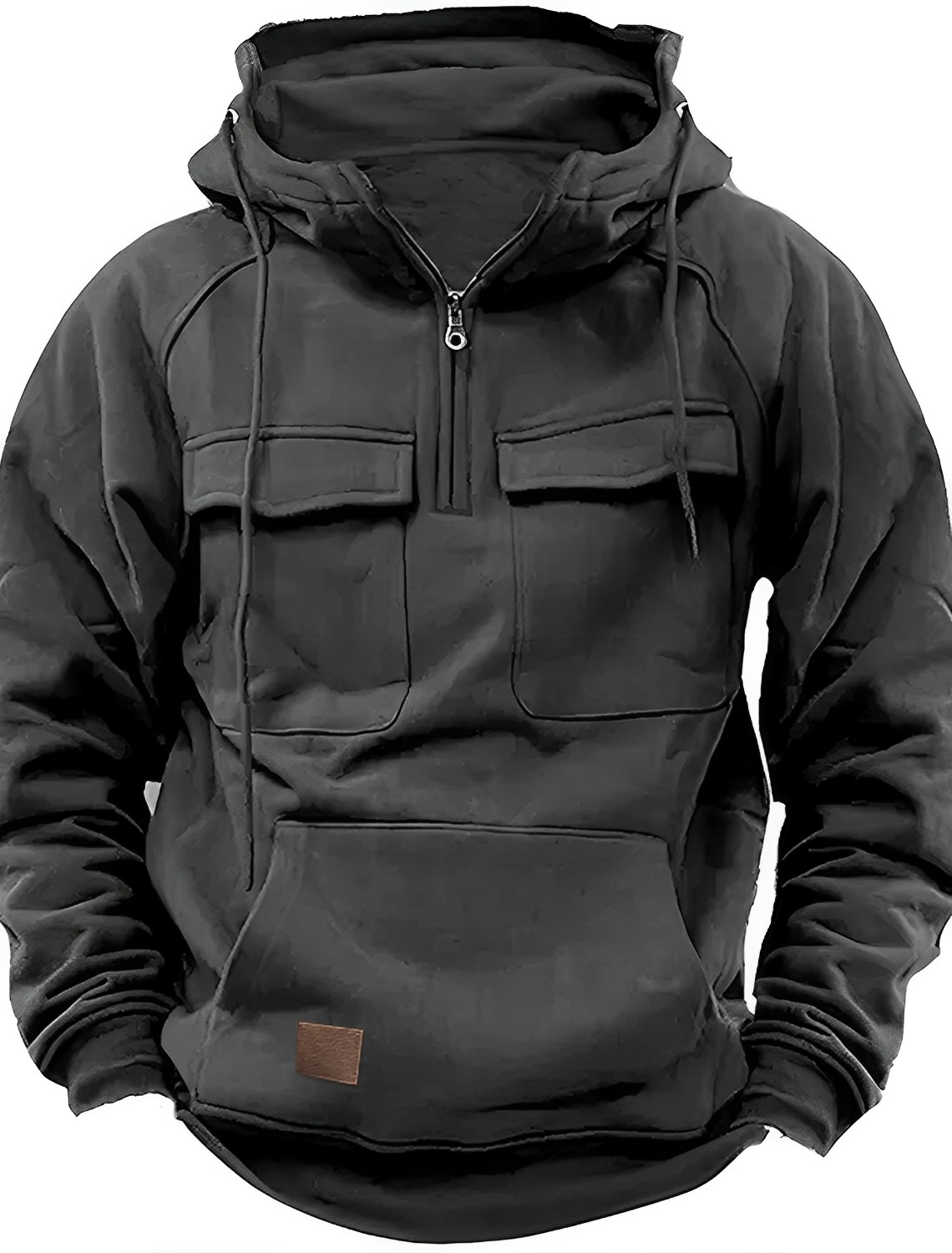 Tactische Heren Hoodie – Comfortabele Streetwear met Kwart Rits