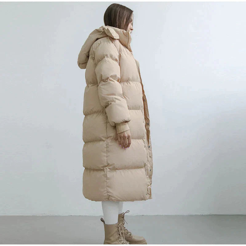 Lange Dames Winterjas met Capuchon – Warm, Winddicht en Modieus