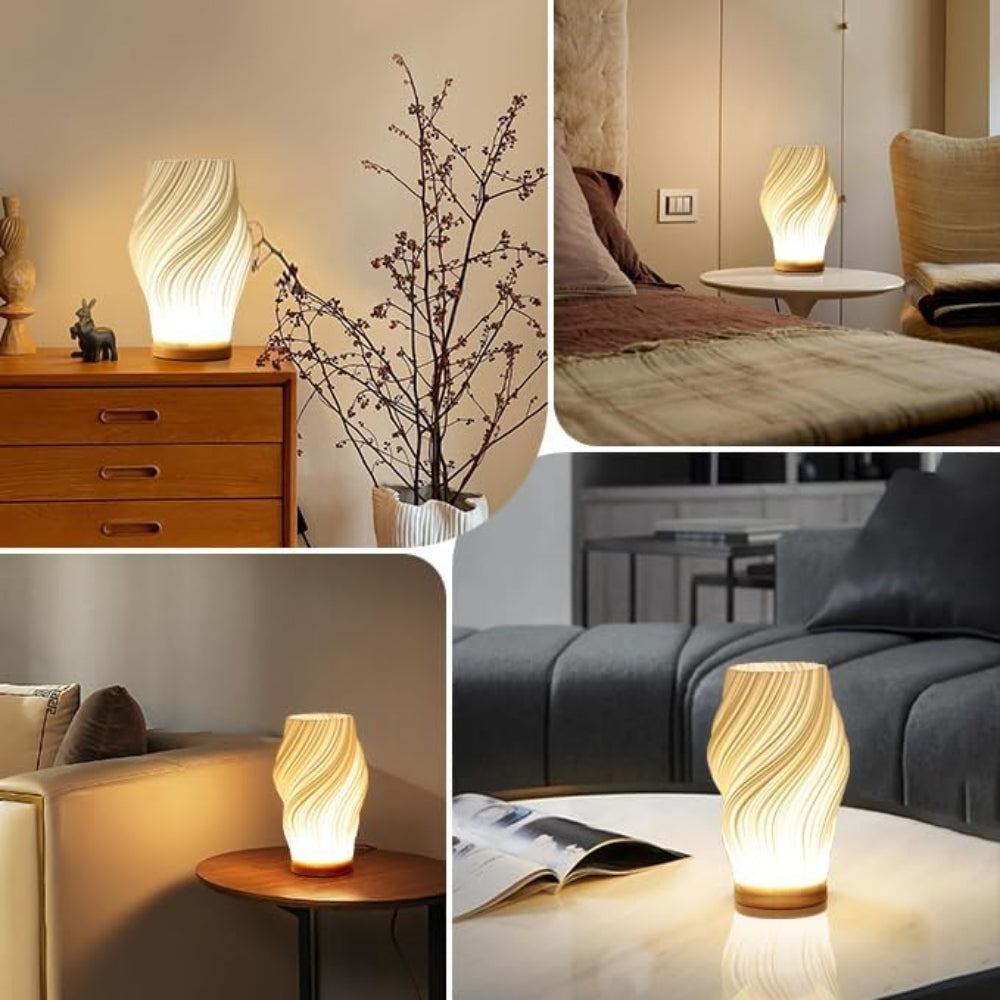 Tafellamp Slaapkamer – Moderne LED Nachtlamp met Golvend Design