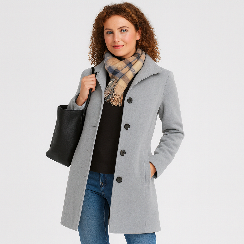 Dames Lange Jas – Klassiek, Elegant & Comfortabel Ontwerp