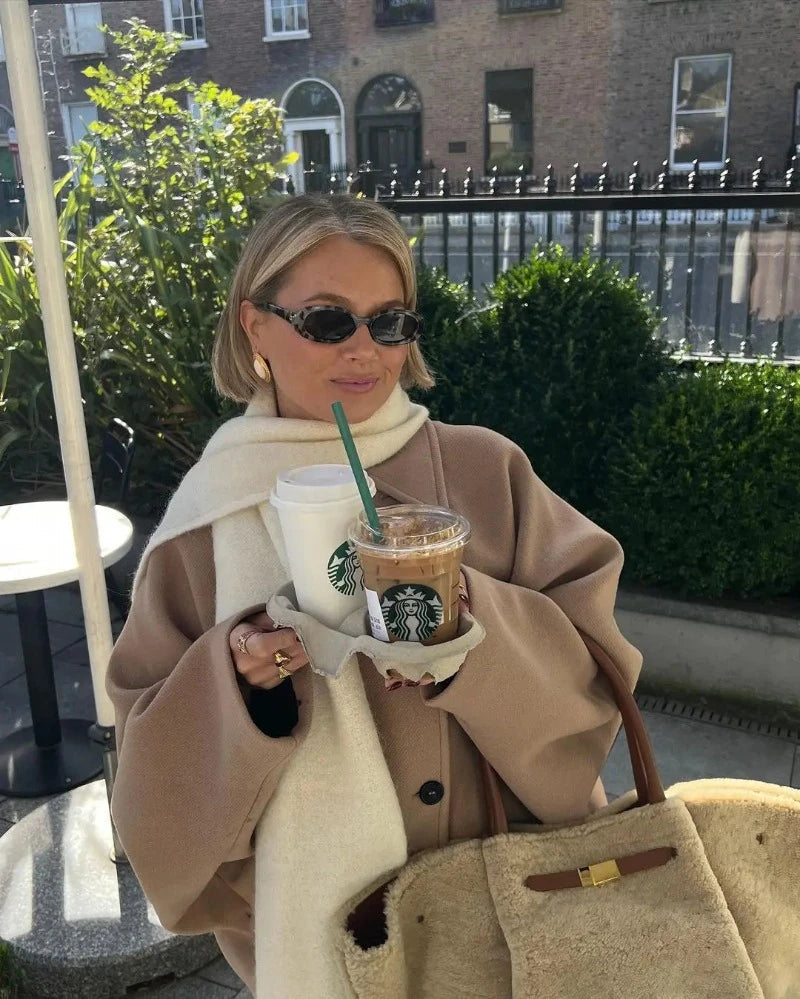 Dames Oversized Jas – Elegante Jas met Knoopsluiting en Kraag