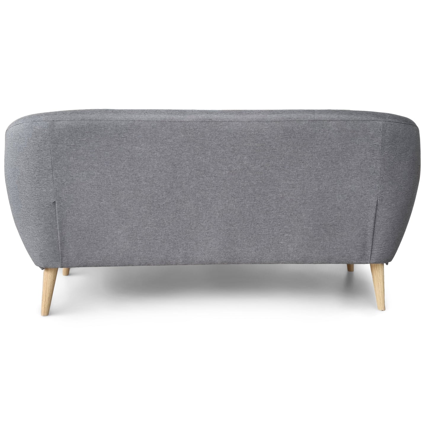 Layla 3-persoonsbank - grijze stof met houten poten - L: 169 cm D: 83 cm H: 82 cm