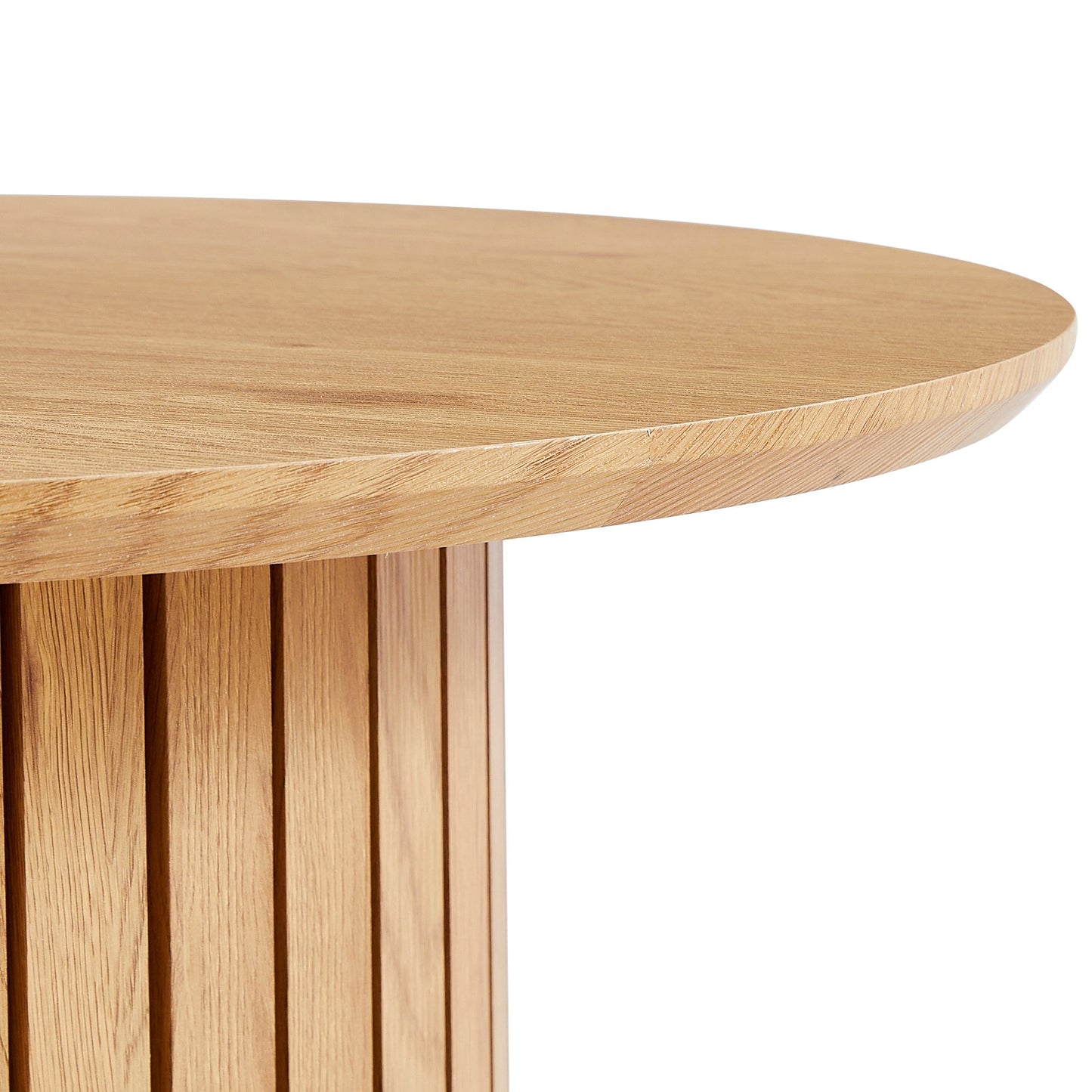 Milas ronde lamellen eettafel - Ø120 cm - Natuurlijk eiken met kolompoot