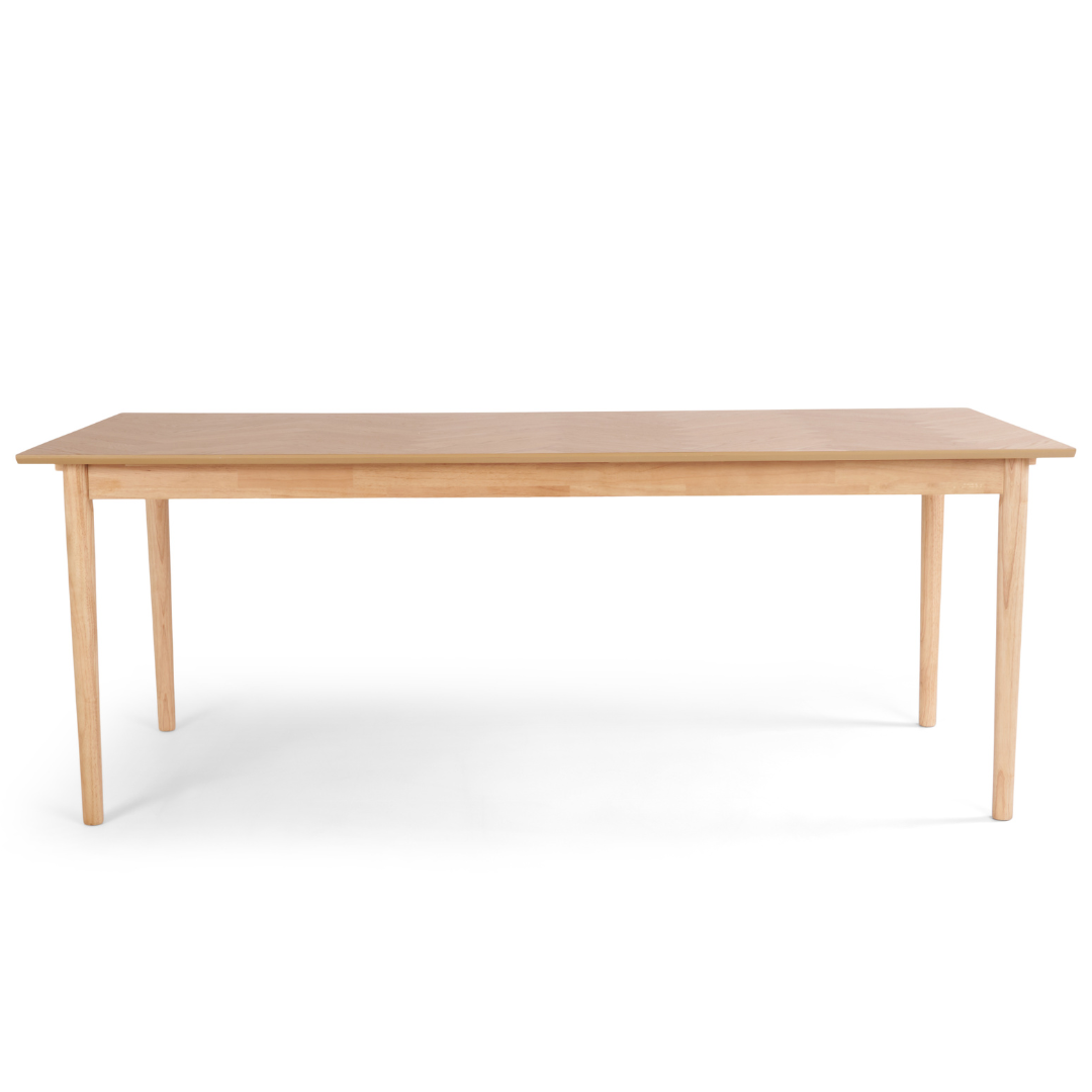 Megan visgraattafel van eikenhout, 200 cm, met 2 inlegbladen
