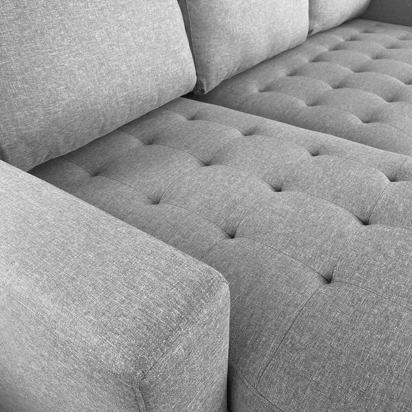 Sinus grijze slaapbank met chaise longue en opbergruimte